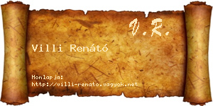 Villi Renátó névjegykártya